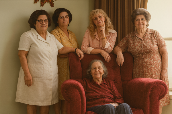 A. Mamãe, titias, Marilyn e Vovó Cota